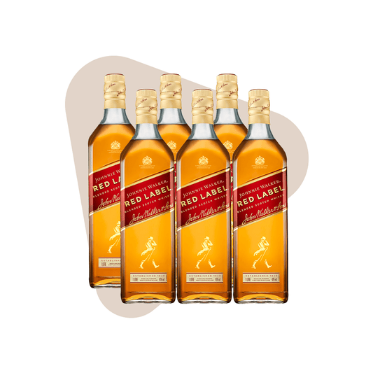 Kit Whisky Johnnie Walker Red Label 1L - 6 Garrafas