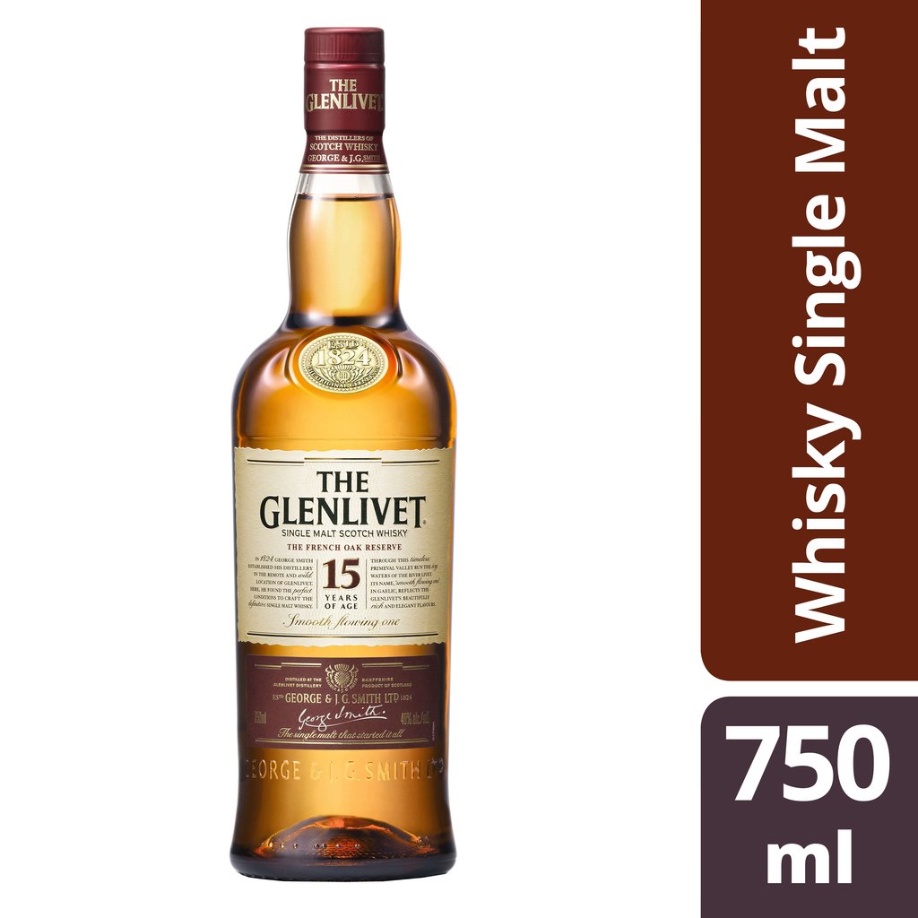 The Glenlivet Whisky Single Malt 15 anos Escocês 750ml